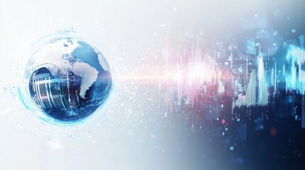Global Network Technology Digital World Interconnection Futuristic Abstract Data Visualization