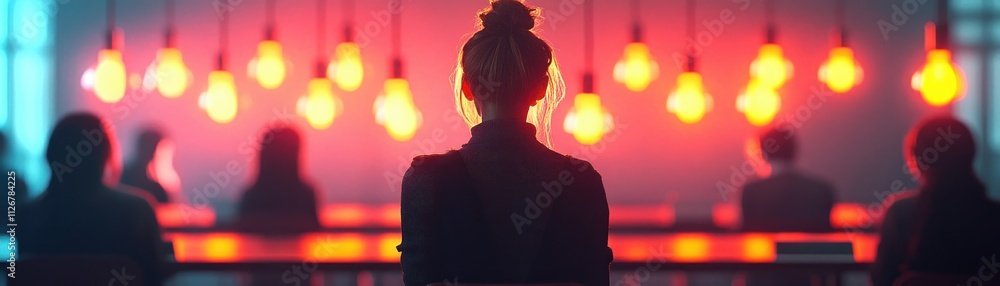 Poster artistic rendering of individualized learning forming glowing patterns, showcasing tailored skills a