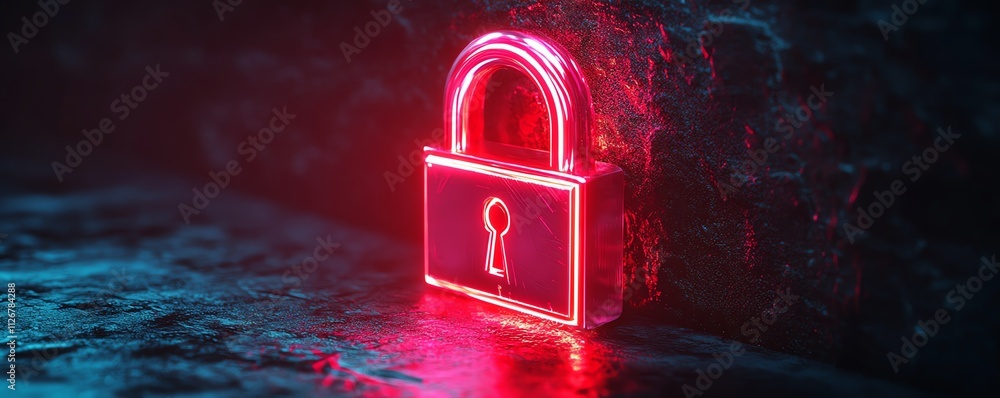 Poster lock on dark background