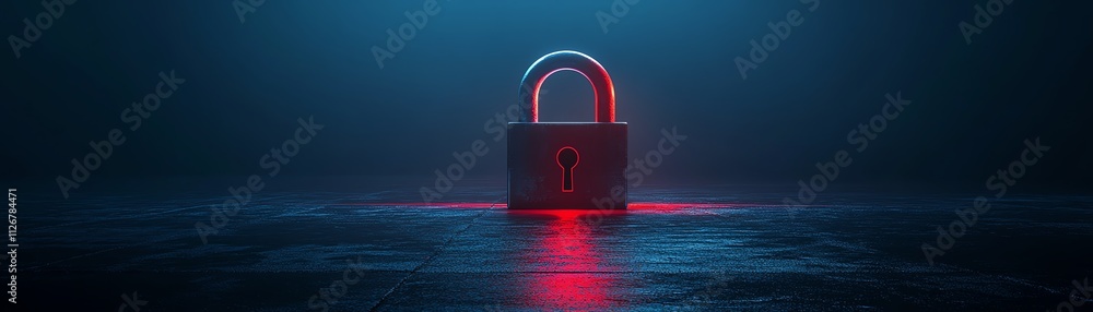 Aufkleber lock positioned on a dark background