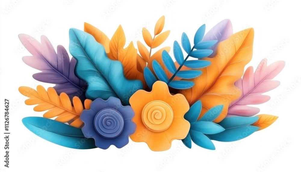 Poster artistic rendering of vibrant learning-focused activities forming dynamic communication patterns, sh