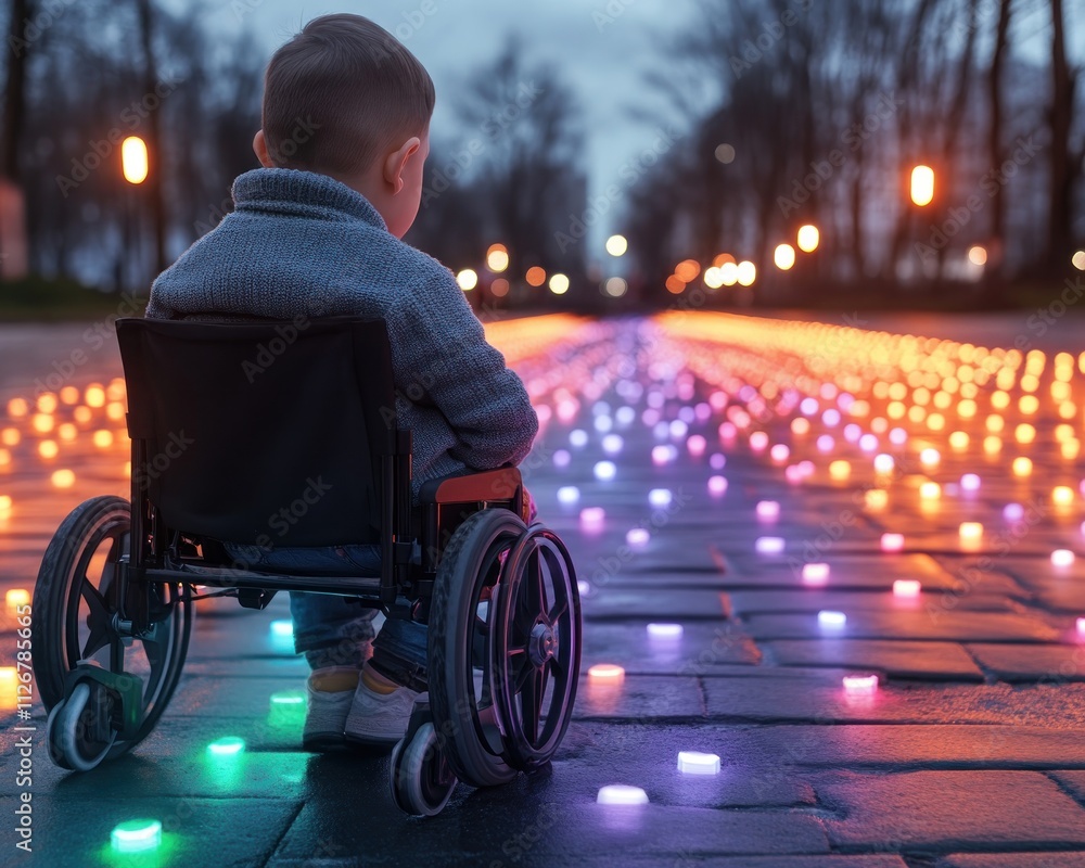 Poster inclusive learning environment glowing visuals support autism spectrum disorder development this ima