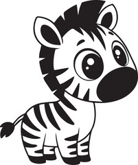 A cute kawaii Zebra silhouette vector and illustration design