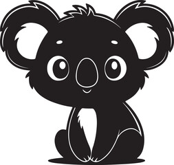 A cute kawaii Koala silhouette vector and illustration design.