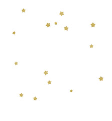 Festive Gold confetti and stars in grnage style glitter for a festive design arrangement, isolated on a white or transparent background. Format png, aI, eps, jpeg	
