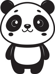 A cute kawaii Panda silhouette vector and illustration design