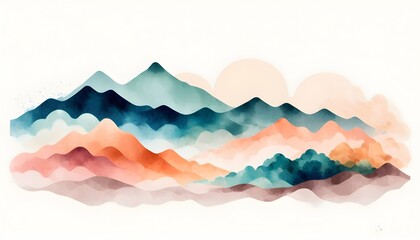 colorful background with mountains