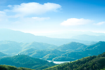 Naklejka premium Landscape of green mountain is nature background at Thailand