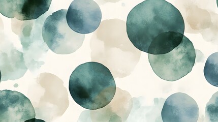 Abstract Watercolor Circles in Earthy Tones