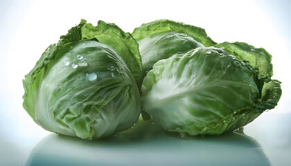 Fototapeta premium Green iceberg vegetable isolated on white background