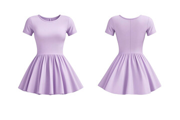 Simple lilac swing dress for women on white.