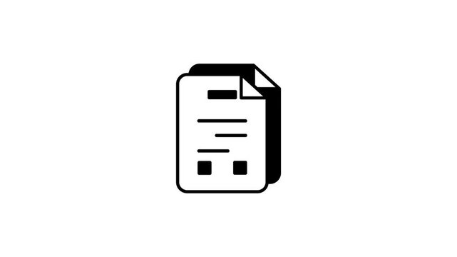 Simple animation of document. Suitable for business, finance, marketing and office content. 2d animation 4k. transparent background