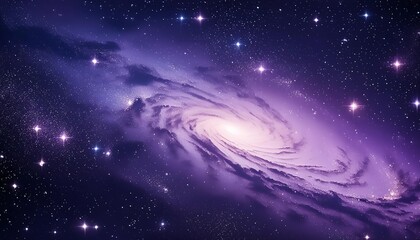 Stunning Dark Violet and Light Violet Galaxy Space Wallpaper A Realistic Cosmic Journey Through the Stars and Nebulae, Perfect for Your Desktop, Mobile, or Any Digital Background