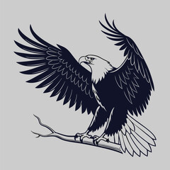 eagle silhouette vector art and illustration