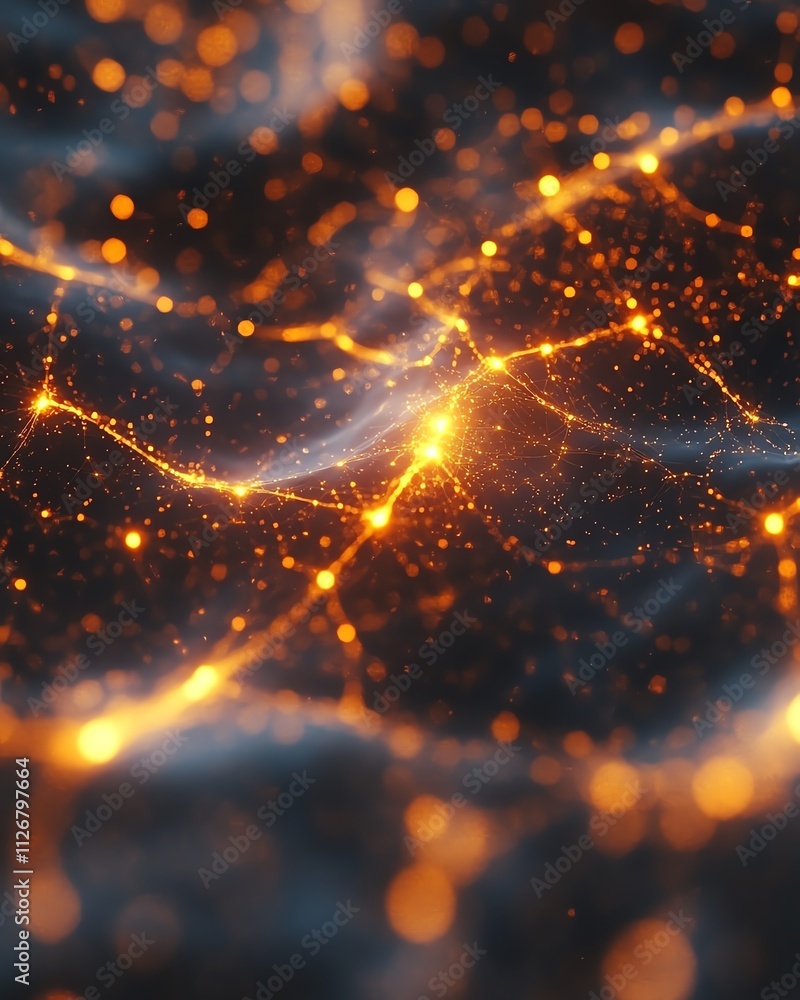 Aufkleber a futuristic, abstract representation of a network of glowing nodes connected by digital lines, symb