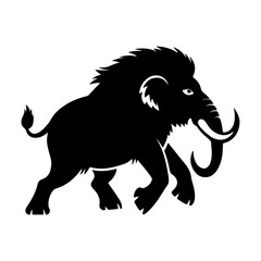 Woolly Mammoth Animal Silhouette Vector for Print Media