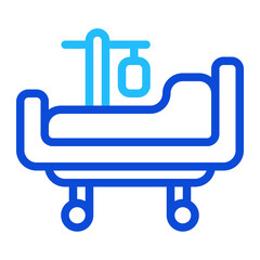 Hospital Bed duoline icon