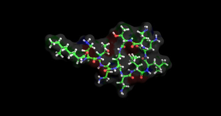 Colistin/ polymyxin E, last-resort drug for multidrug-resistant bacteria, 3D molecule 4k