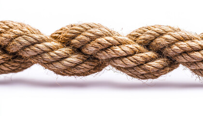 Natural fibers make strong, versatile rope. A close-up view of intertwined natural fibers forming a strong, durable rope for diverse applications in everyday life.