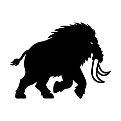 Woolly Mammoth Vector Silhouette for Educational Graphics