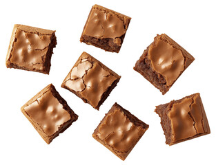 Obraz premium PNG Brownie squares on a white background
