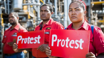 Workers gathered outside the plant, raising signs and voicing demands, highlighting the importance of labor rights and collective action in advocating for workplace improvements.