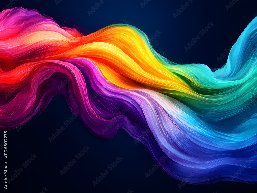 Poster vibrant color waves digital art abstract representation dynamic environment close-up perspective art