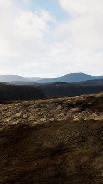 black volcanic basalt rock formations in the low light