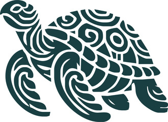 Sea Turtle, Minimalist and Simple Silhouette - Vector