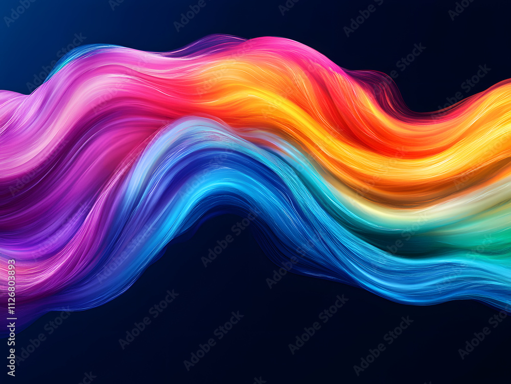 Poster vibrant color waves digital art abstract creative environment close-up view visual harmony for artis