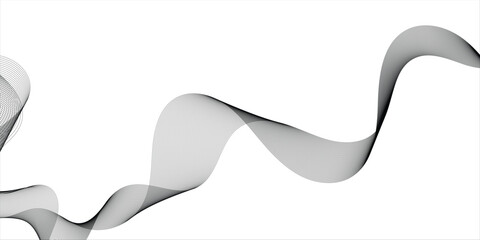 Abstract wave element for design. Digital frequency track equalizer. Stylized line art background. Vector illustration. Wave with lines created using blend tool. Curved wavy line, smooth stripe.