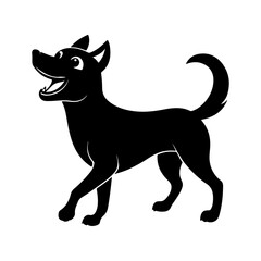 Canine Silhouette Illustration Elegant Dog Vector Artwork on White Background Ideal for Merchandise Posters and Branding Designs