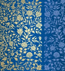 wedding card design, traditional paisley floral pattern , royal India	
