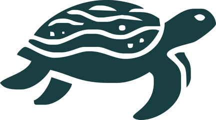 Sea Turtle, Minimalist and Simple Silhouette - Vector