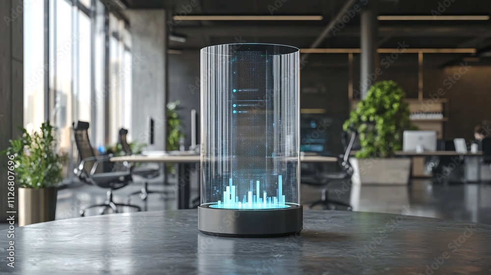 Poster sleek and advanced motion detector device with futuristic holographic display showcasing real time m