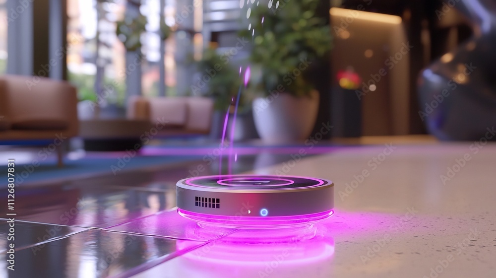 Poster sleek and advanced motion detector device with futuristic holographic display showcasing real time m
