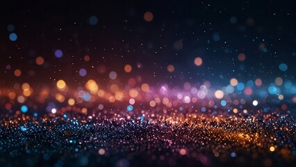 Obraz premium Nighttime Dew, Sparkling Gems. Liquid Gold, Water Drops Glisten. Golden Dewdrops, Dark Background