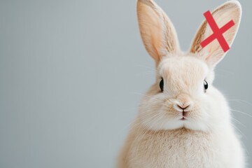 Obraz premium Animal-Free Testing Symbol with Bunny .