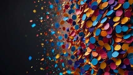 abstract background with circles. Colored confetti