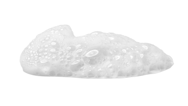 Soap foam or shampoo Soap foam texture or shampoo surface with bubble isolated with clipping path on background.