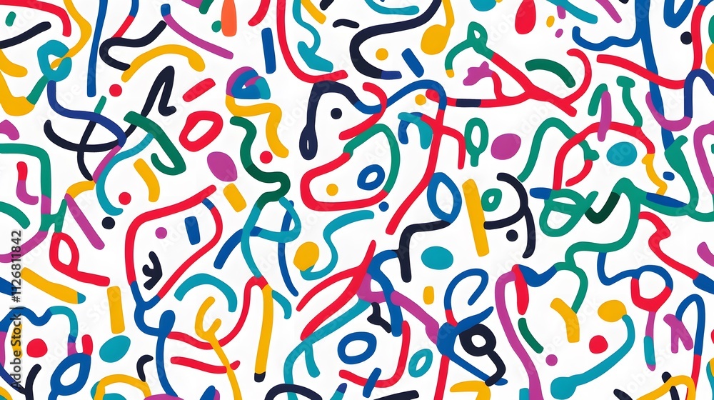 Poster abstract colorful lines and shapes pattern design