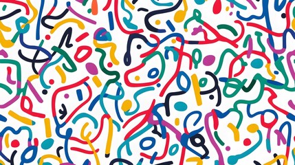 Abstract Colorful Lines and Shapes Pattern Design