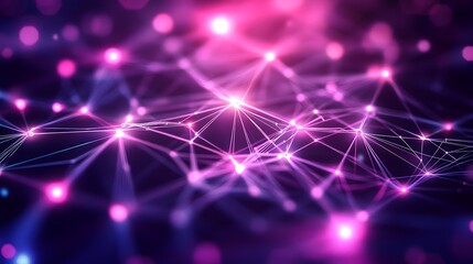 Fototapeta premium Abstract Network Glowing Lines and Nodes