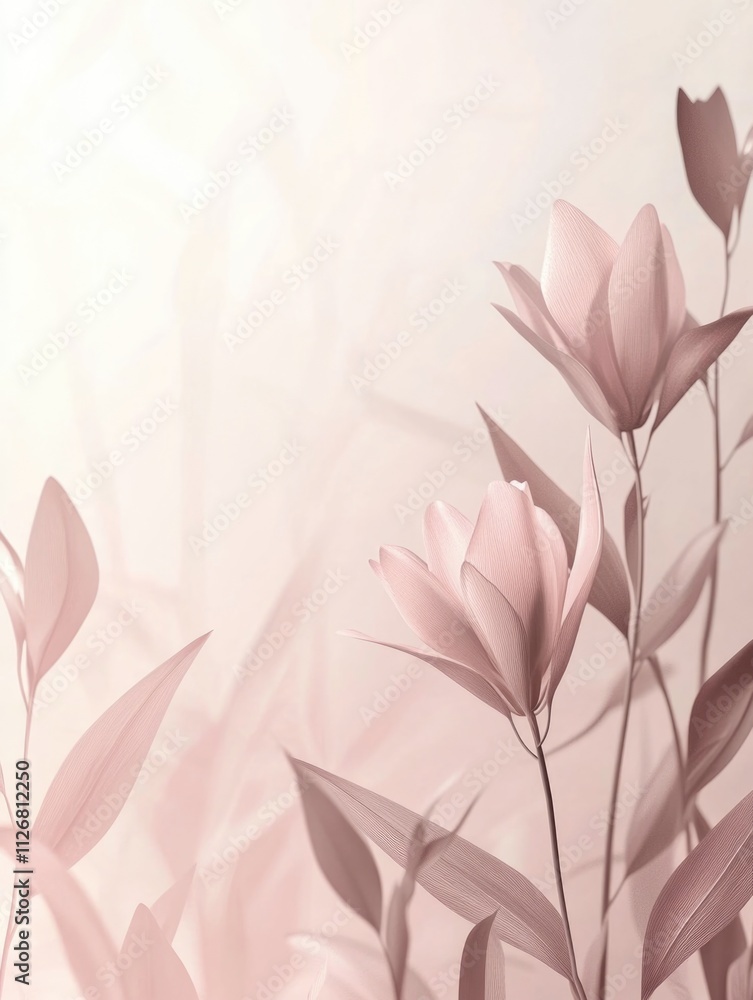 Aufkleber close up of pink flowers with a white background. the flowers are arranged in a way that they are no