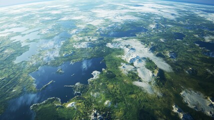 Ultra detailed, photorealistic depiction of Earth from space with a focus on the Brazilian coastline