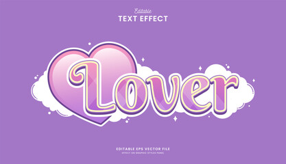 decorative lover heart editable text effect design