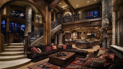 Rustic and Cozy Luxury Mountain Home Interior