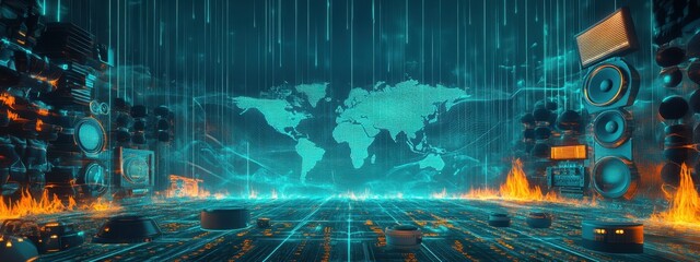 Global Digital Soundscape: Futuristic Audio Technology and Worldwide Connectivity