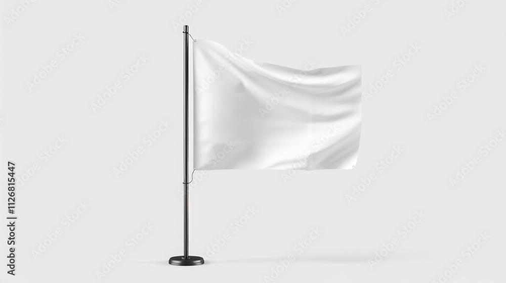 Poster white flag is displayed on a white background. the flag is not attached to anything, and it is not i