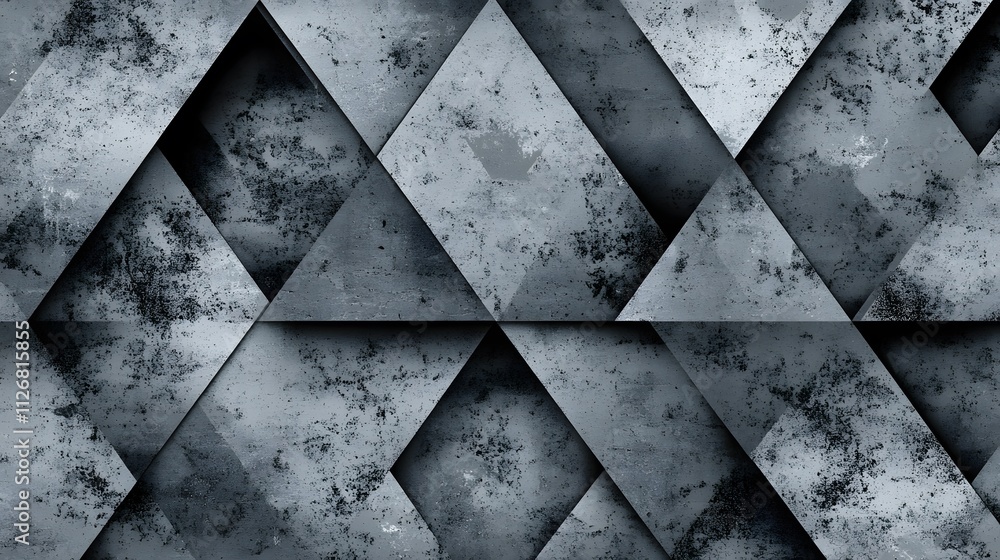 Poster abstract grey concrete triangular pattern design